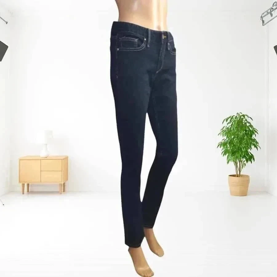 Jean GAP coupe straight fit - taille basse - stretch - neuf - bleu marine – photo 6